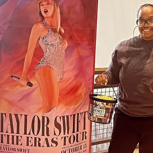 One popcorn bucket and one cup from the Eras Tour Movie AMC Taylor Swift